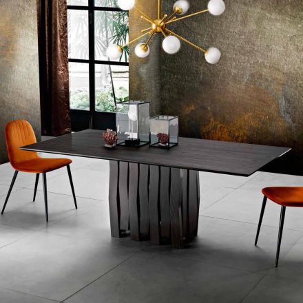 Mdf design wooden dining table made in Italy, Egisto Viadurini