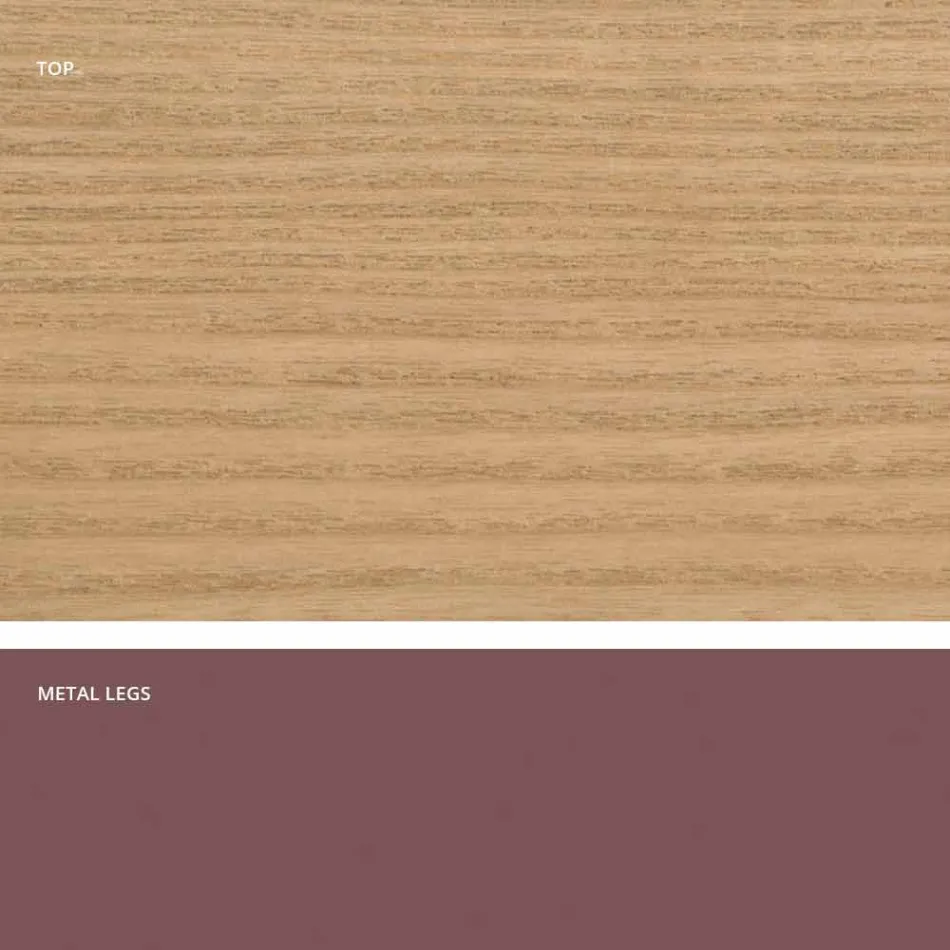 Dining table in MDF wood and modern metal made in Italy, Dionigi Viadurini