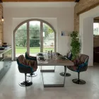 Dining Table in Recycled Tropical Wood and Metal Legs - Slide Viadurini