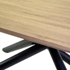 Dining Table in MDF Wood Effect and Black Metal Base - Sunset Viadurini