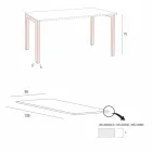 Dining Table in Melamine and Painted Metal Made in Italy - Remigio Viadurini