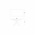 Metal Dining Table and Ceramic Top Made in Italy Design - Anaconda Viadurini