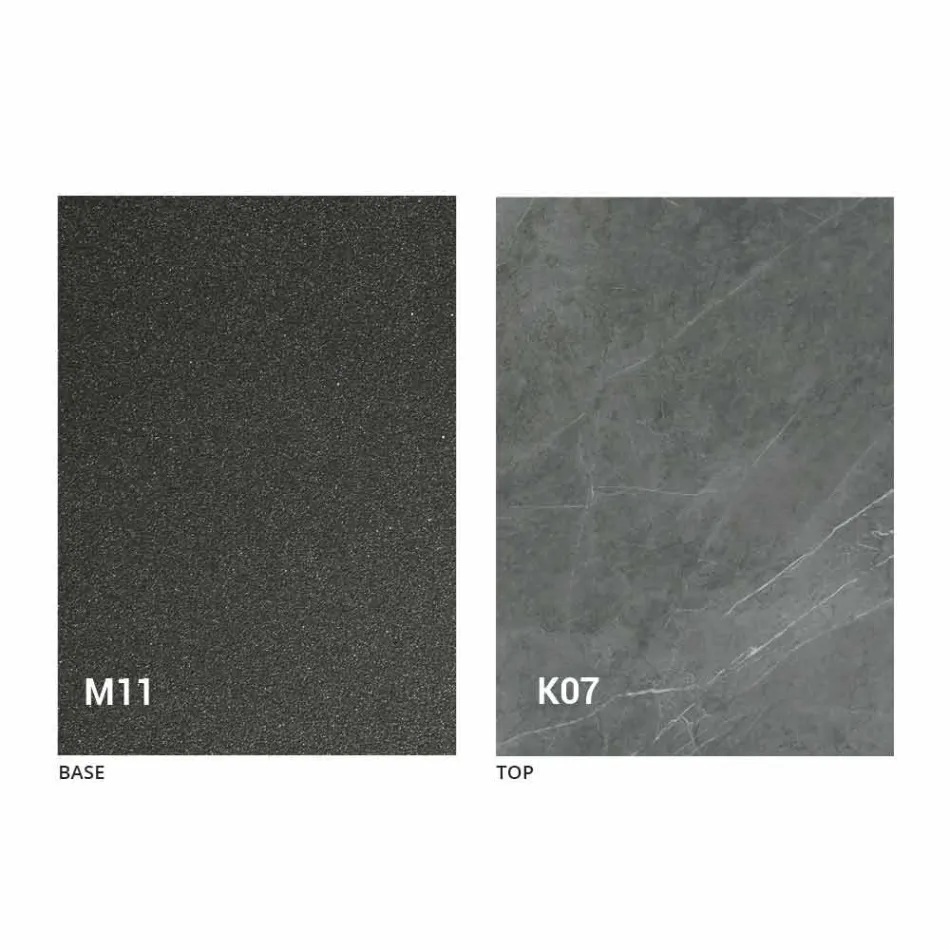 Metal Dining Table and Ceramic Top Made in Italy Design - Anaconda Viadurini