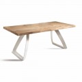 Dining Table in Metal and Veneered Oak Made in Italy - Aryssa