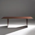 Dining Table in Plywood Veneered in Heat-Treated Ash - Aquarium Viadurini