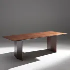 Dining Table in Plywood Veneered in Heat-Treated Ash - Aquarium Viadurini
