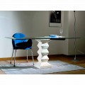 Made in Italy dining table, Vicenza natural stone and crystal, Bacco