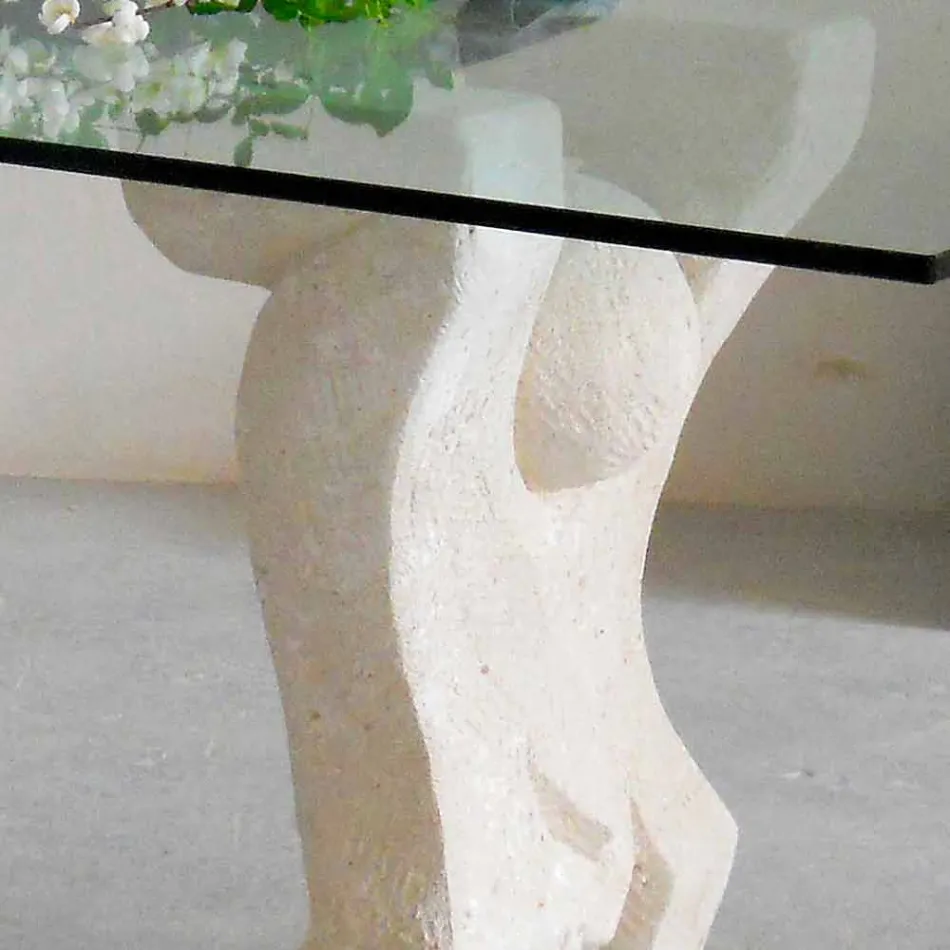 Contemporary design stone and crystal dining table Medusa Viadurini