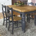 Knotted Oak Dining Table and 4 Chairs Included Made in Italy - Rafael Viadurini