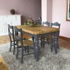 Knotted Oak Dining Table and 4 Chairs Included Made in Italy - Rafael Viadurini