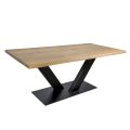 Dining Table in Veneered Plated Oak and Metal Made in Italy - Riad