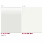 Dining Table in White Glass and Painted Metal Made in Italy - Brooch Viadurini