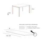 Dining Table in White Glass and Painted Metal Made in Italy - Brooch Viadurini