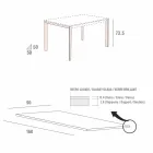 Dining Table in White Glass and Painted Metal Made in Italy - Brooch Viadurini