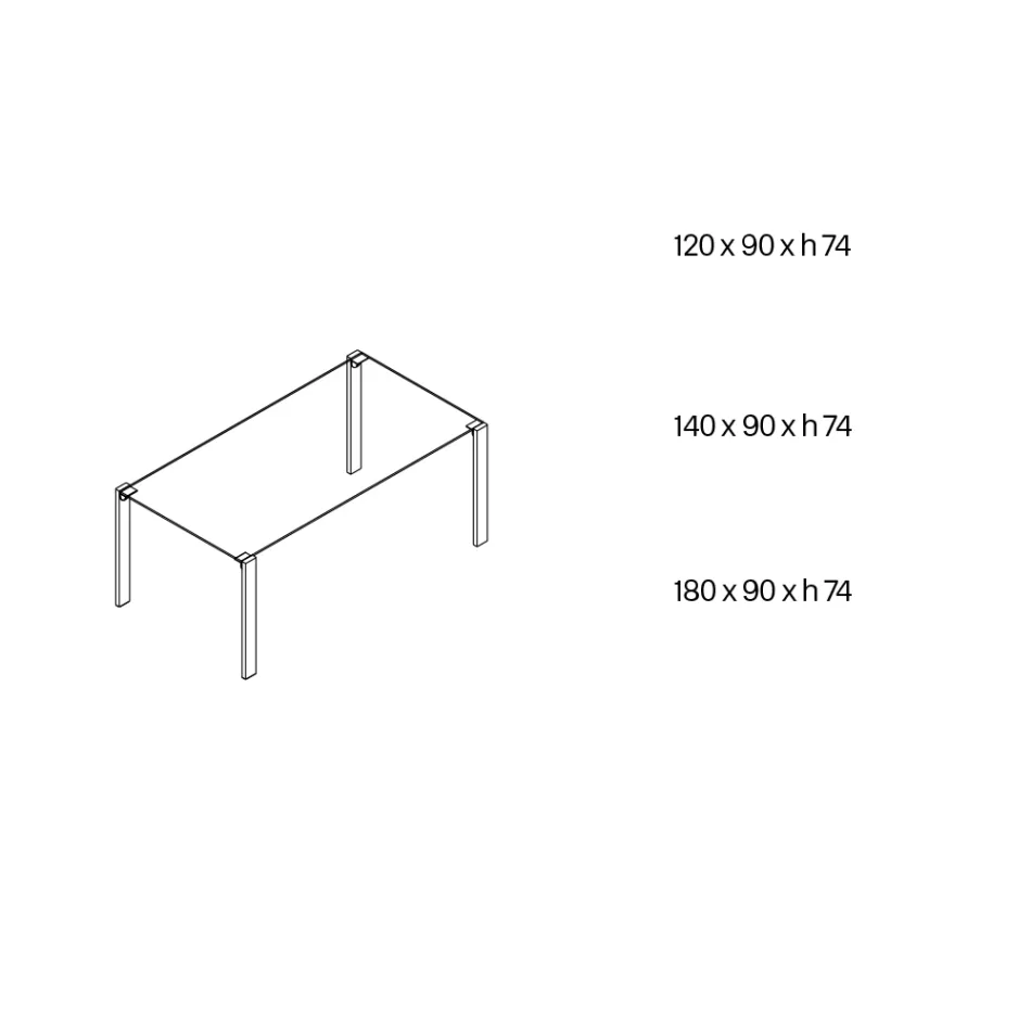 Dining Table in Glass and Legs in Oak or Canaletto Walnut - Aschio Viadurini