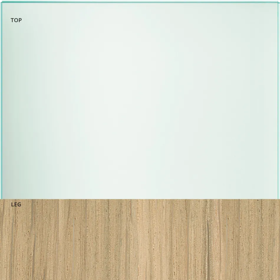 Dining Table in Glass and Legs in Oak or Canaletto Walnut - Aschio Viadurini