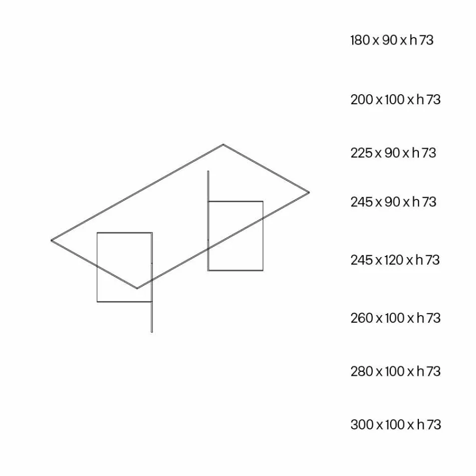 Design Dining Table in Extraclear Glass 8 Dimensions - Pollinare Viadurini