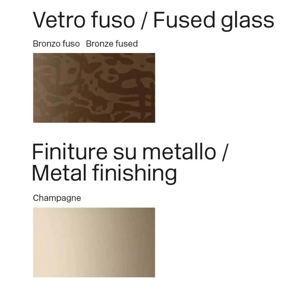 Made in Italy Design Dining Table in Fused Glass in Bronze or Smoke - Moro Viadurini