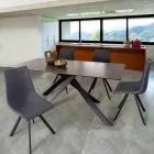 Modern Dining Table with Ceramic and Glass Top Homemotion - Ringo Viadurini
