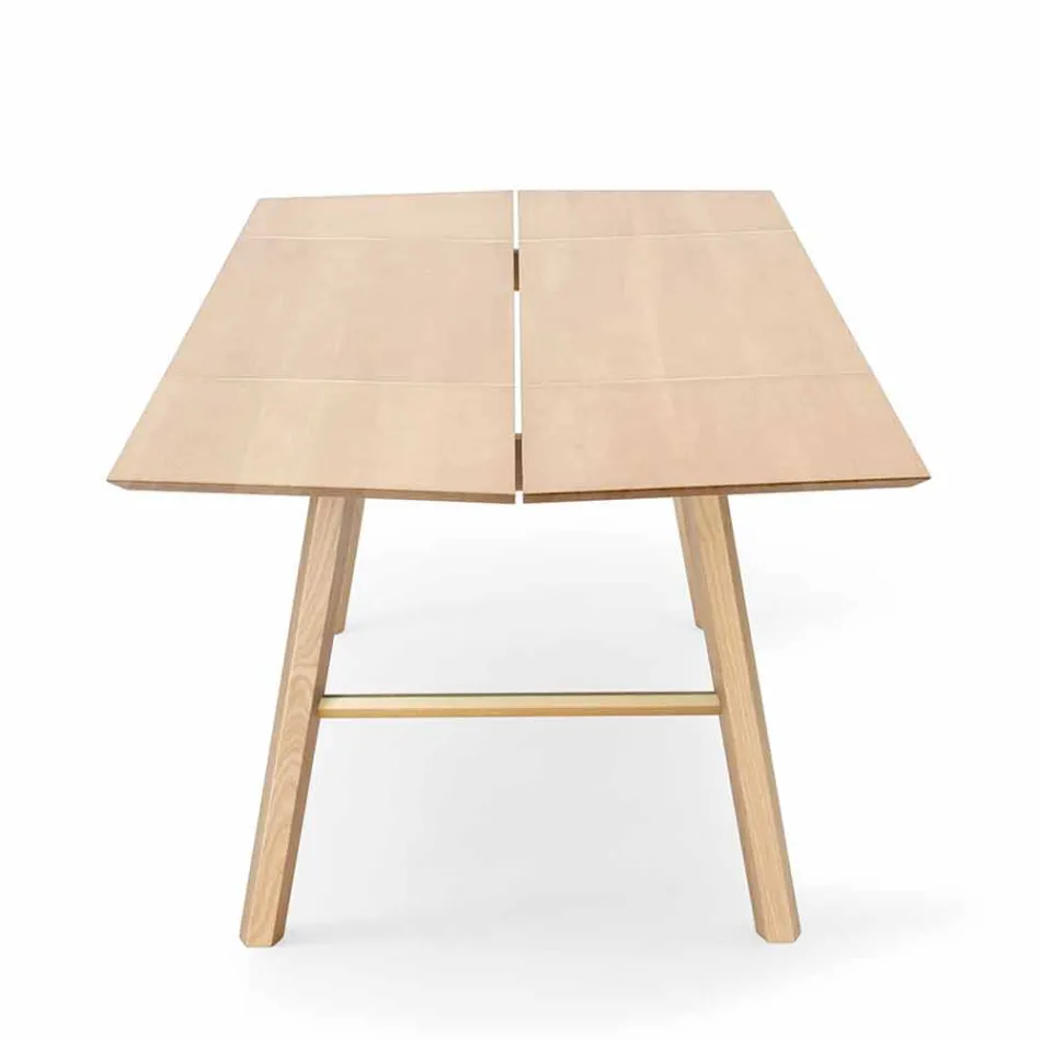 Modern Dining Table in Ash Wood with Black or Gold Details - Andria Viadurini