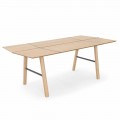 Modern Dining Table in Ash Wood with Black or Gold Details - Andria