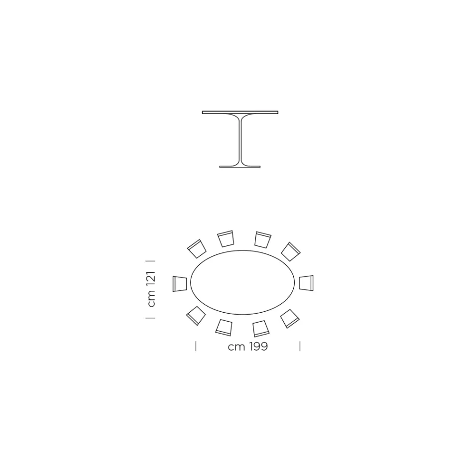 Oval Dining Table with Luxury Made in Italy Fenix Top - Dollars Viadurini
