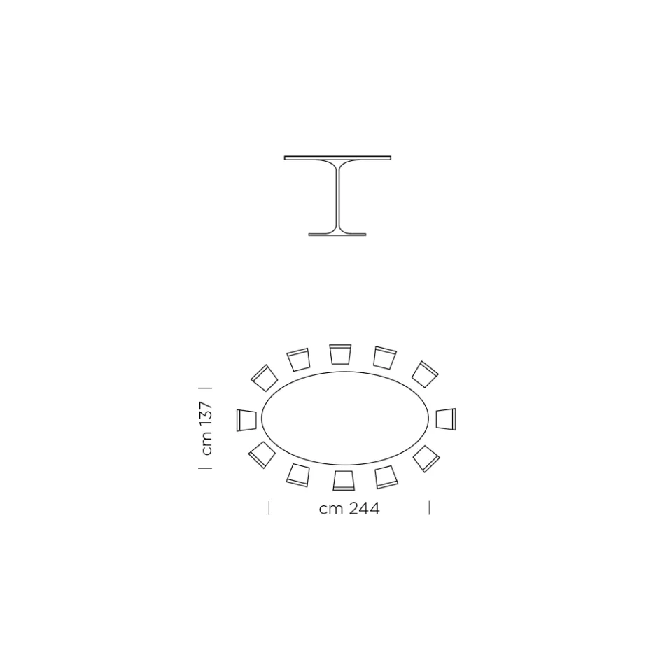 Oval Dining Table with Luxury Made in Italy Fenix Top - Dollars Viadurini