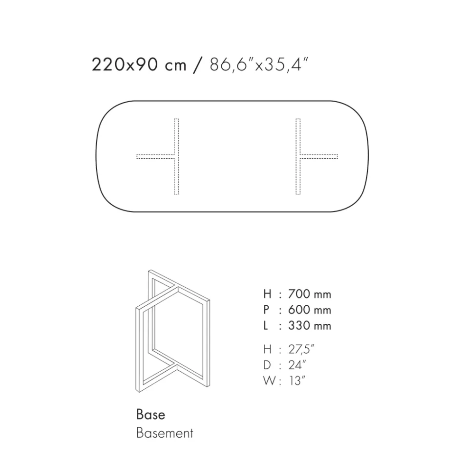 Oval Dining Table in Porcelain Stoneware and Metal Made in Italy - Emilio Viadurini