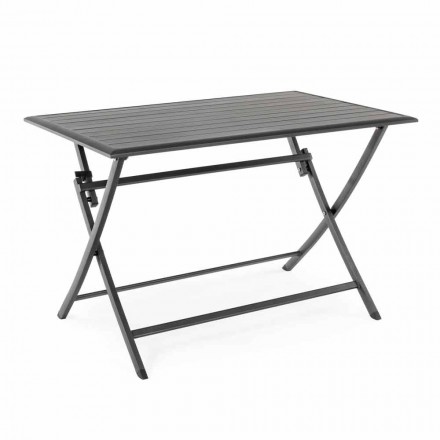 Outdoor Dining Table in Aluminum with Folding Structure - Hunt Viadurini