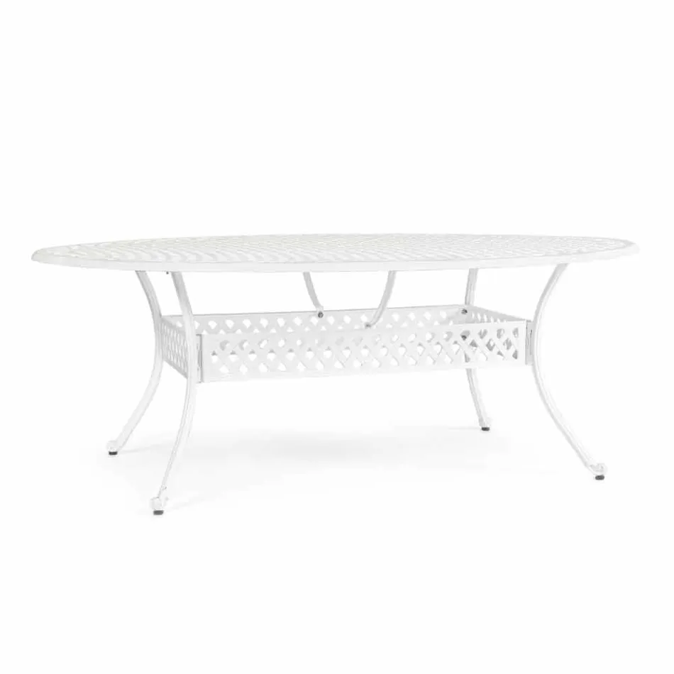 Outdoor Dining Table in White or Anthracite Painted Aluminum - Quick Viadurini