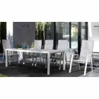 Outdoor Dining Table in Ceramic and Aluminum, Homemotion - Salem Viadurini