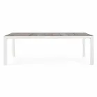Outdoor Dining Table in Ceramic and Aluminum, Homemotion - Salem Viadurini