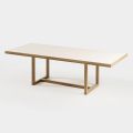 Garden Dining Table in Iroko Wood and Stoneware Made in Italy - Bresson