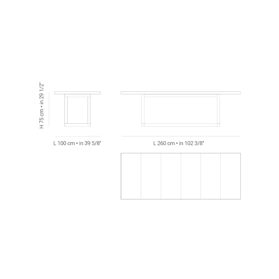 Garden Dining Table in Iroko Wood and Stoneware Made in Italy - Bresson Viadurini