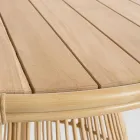 Garden Dining Table in Aluminum and Teak Top-Svlk - Matter Viadurini