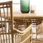 Garden Dining Table in Aluminum and Teak Top-Svlk - Matter Viadurini