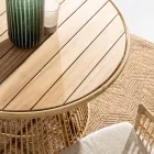 Garden Dining Table in Aluminum and Teak Top-Svlk - Matter Viadurini