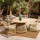 Garden Dining Table in Aluminum and Teak Top-Svlk - Matter Viadurini