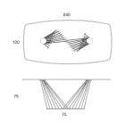 Dining Table Glass Top and Metal Ropes Base 2 Sizes - Alariko Viadurini