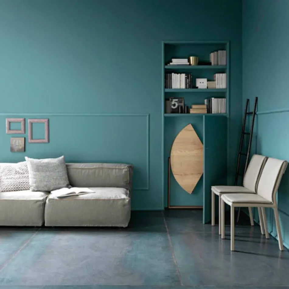 Modern Folding Dining Table in Wood and Metal Made in Italy - Menelao Viadurini