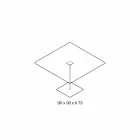 Square Dining Table in Extra-clear Glass and Metal Made in Italy - Dolce Viadurini