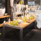 Rectangular dining table in oak wood and Frodo steel Viadurini