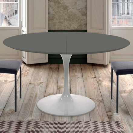Round Extendable Dining Table up to 170 cm Made in Italy - Dollars Viadurini