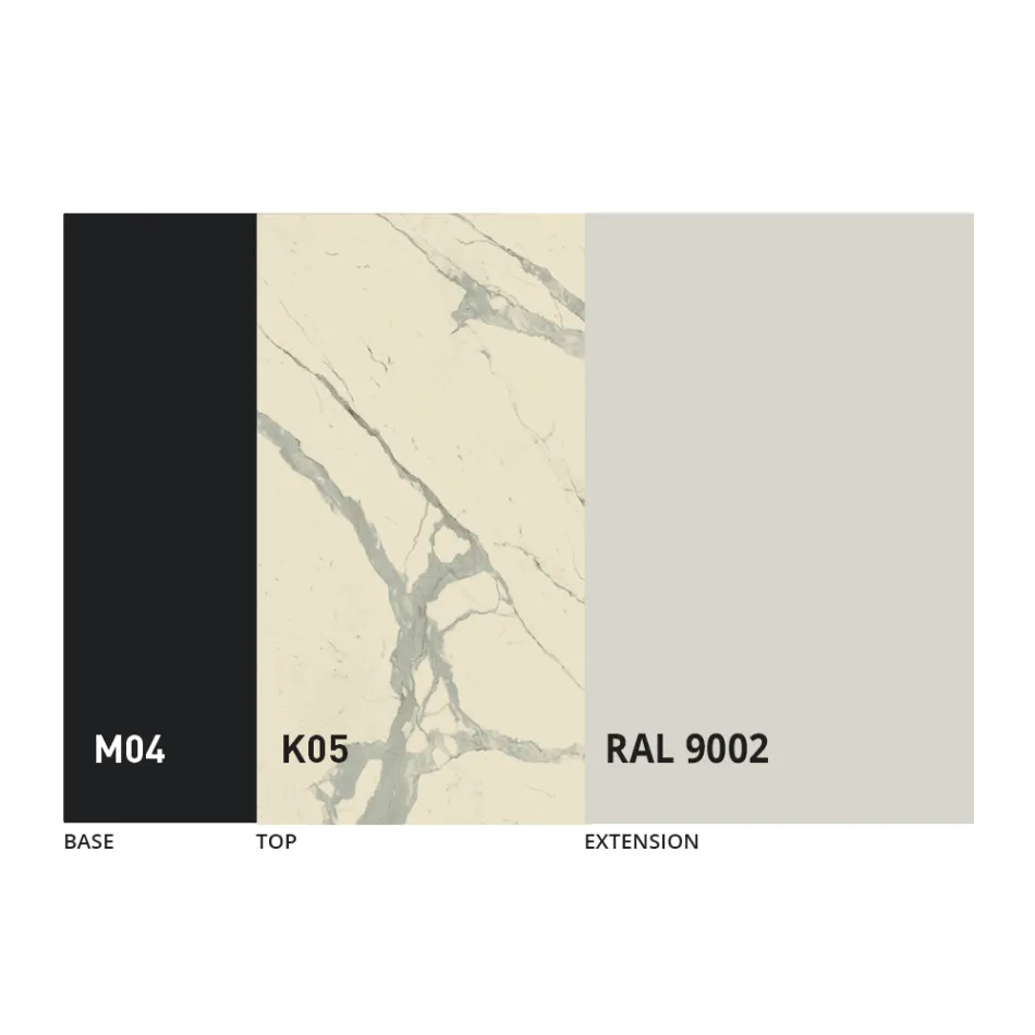 Round Extendable Dining Table in Laminam Ceramic Made in Italy - Lupetto Viadurini