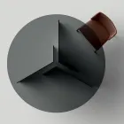 Round Dining Table with Base and Glass Top Made in Italy - Charles Viadurini