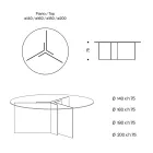 Round Dining Table with Base and Glass Top Made in Italy - Charles Viadurini