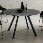 Round Dining Table with Layered HPL Top Made in Italy - Lingotto Viadurini