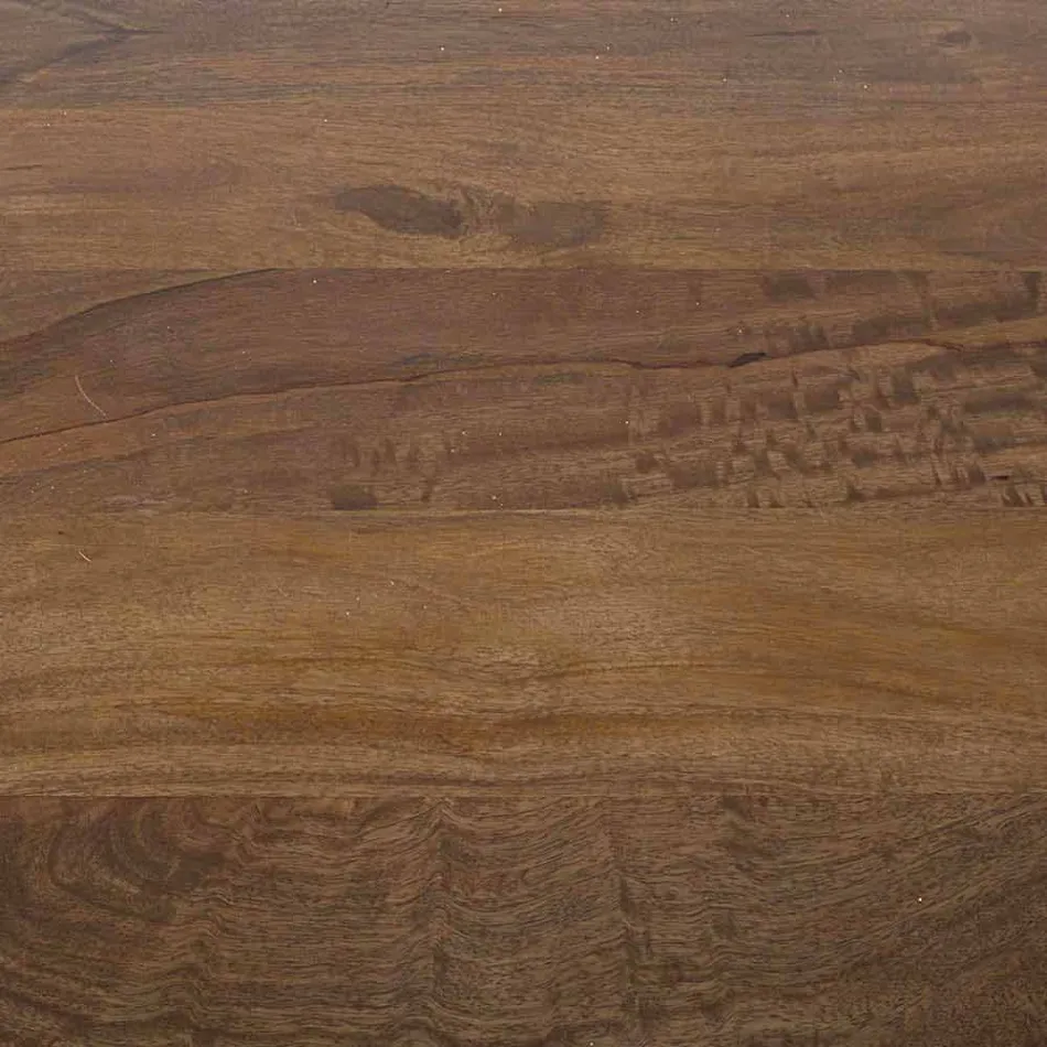 Homemotion Round Dining Table with Mango Wood Top - Rondolo Viadurini