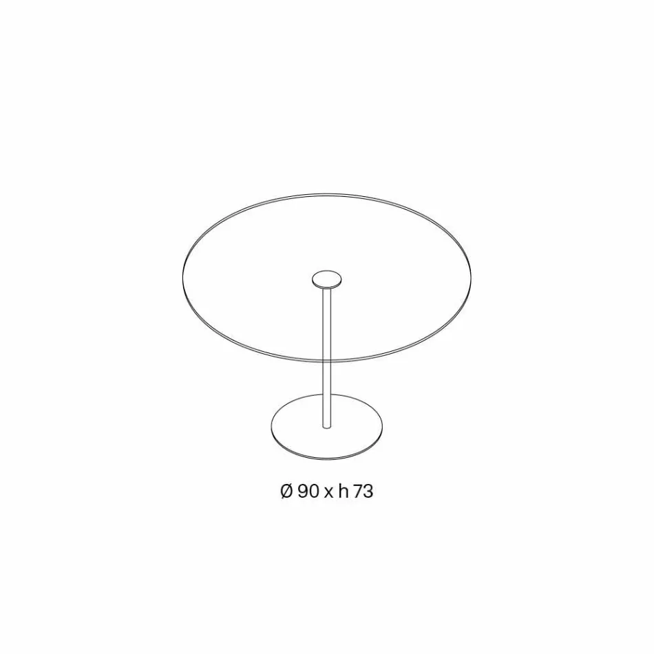 Round Dining Table with Extralight Glass Top Made in Italy - Dolce Viadurini