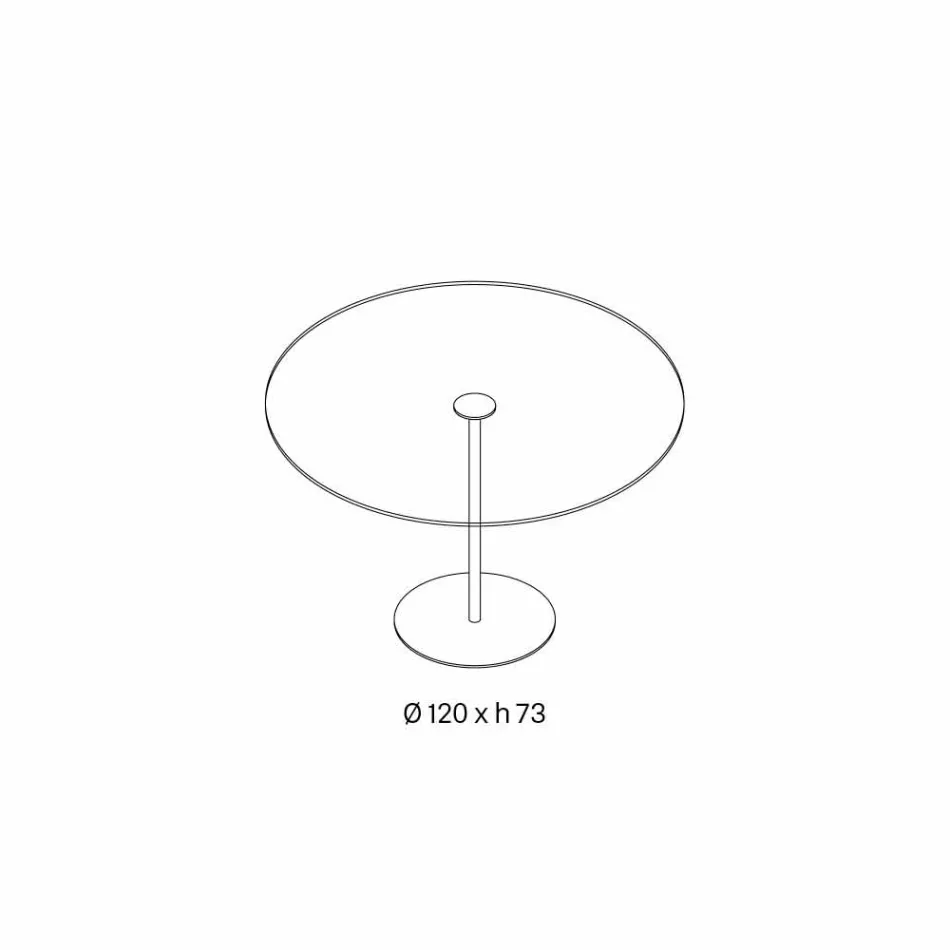 Round Dining Table with Extralight Glass Top Made in Italy - Dolce Viadurini